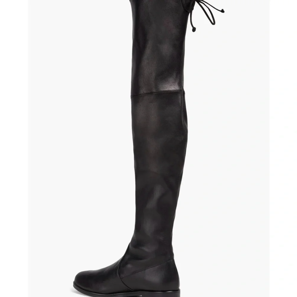 Stuart Weitzman Black Over-the-Knee Leather Boots